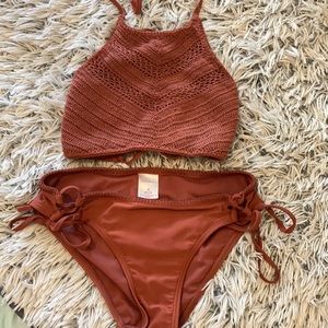 Rust colored bathing suit